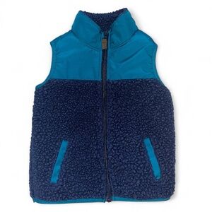 Carter’s Aqua & Navy Blue Boy’s Toddler Sleeveless Zip Up Jacket SZ: 2T (VG)